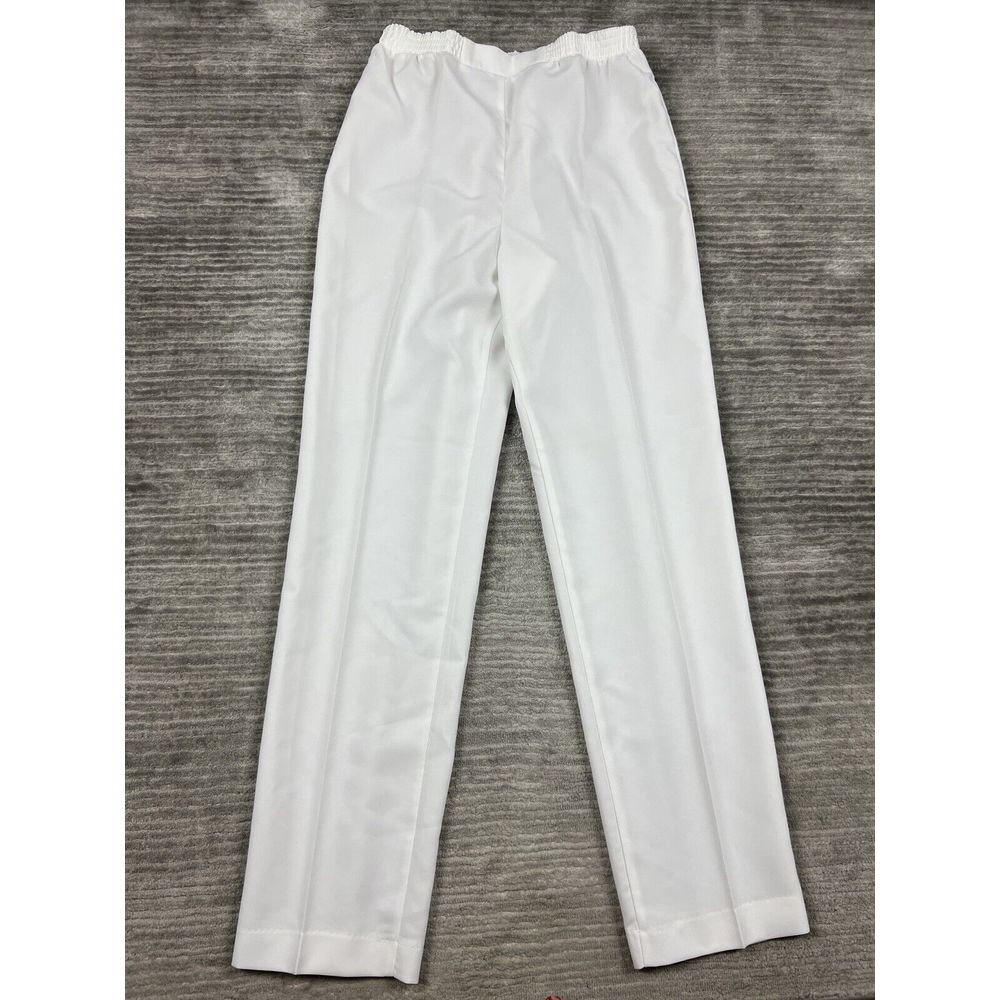 Davenshire Pants Womens 18 White Pull On Elastic Waist Vintage‎ Made in USA